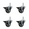 Service Caster 3 Inch Gray Polyurethane Wheel Swivel 58 Inch Threaded Stem Caster Set with Brake SCC SCC-TS20S314-PPUB-PLB-58212-4 - alternate 1